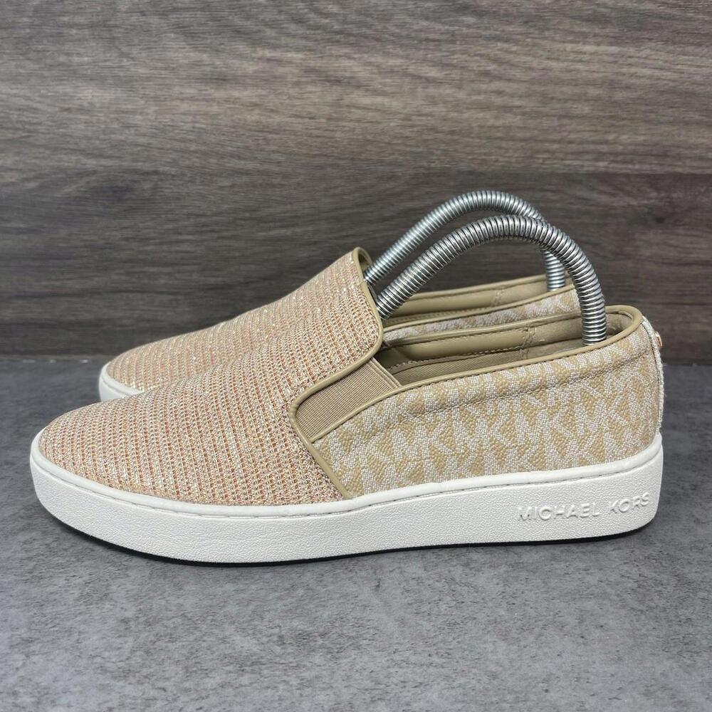 Michael Kors Women’s Slip-On Sneakers in Beige Knit